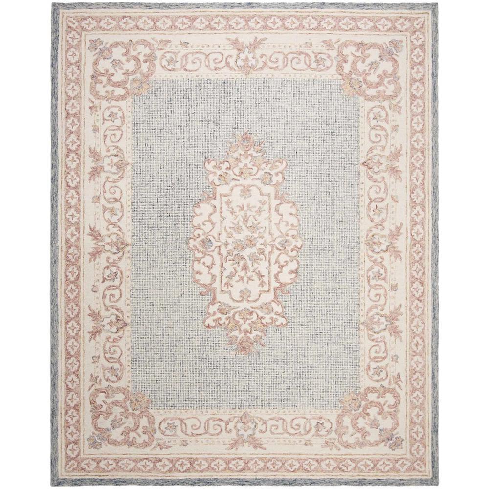 AUBUSSON, BLUE / IVORY, 8' X 10', Area Rug. Picture 1