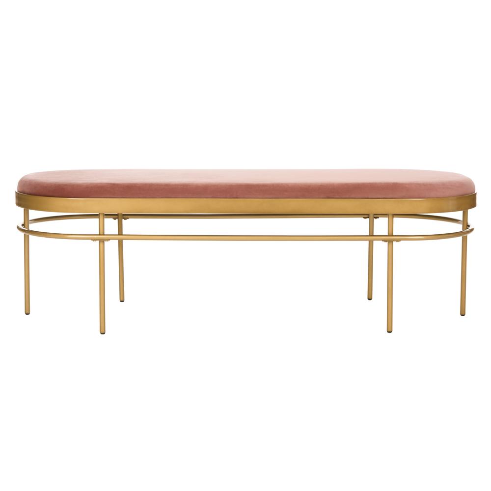 Sylva Oval Bench, Dusty Rose/Gold. Picture 1