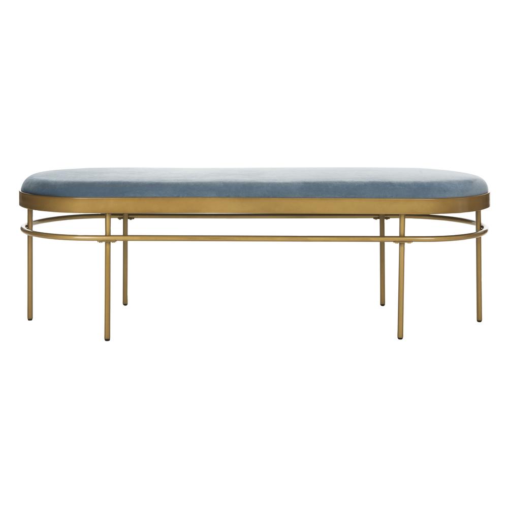 Sylva Oval Bench, Slate Blue/Gold. Picture 1