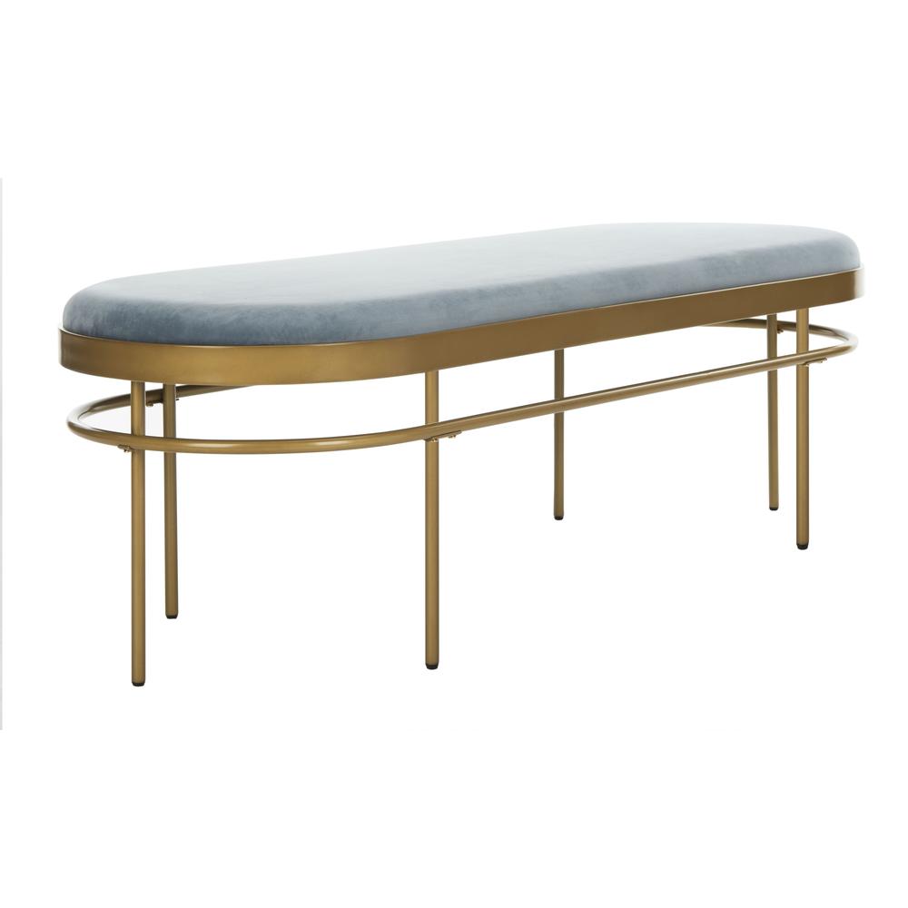 Sylva Oval Bench, Slate Blue/Gold. Picture 6