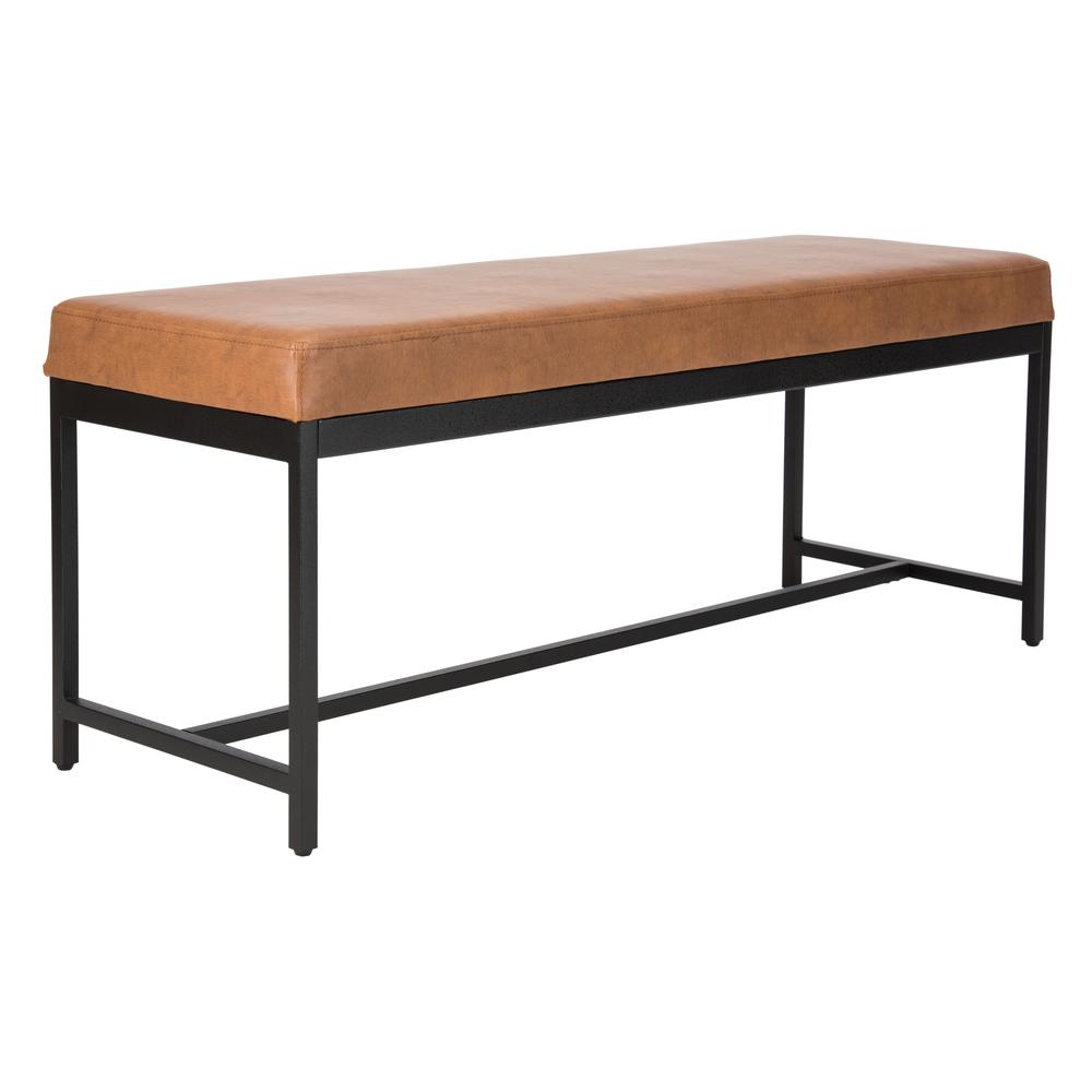Chase Faux Leather Bench, Brown. Picture 7