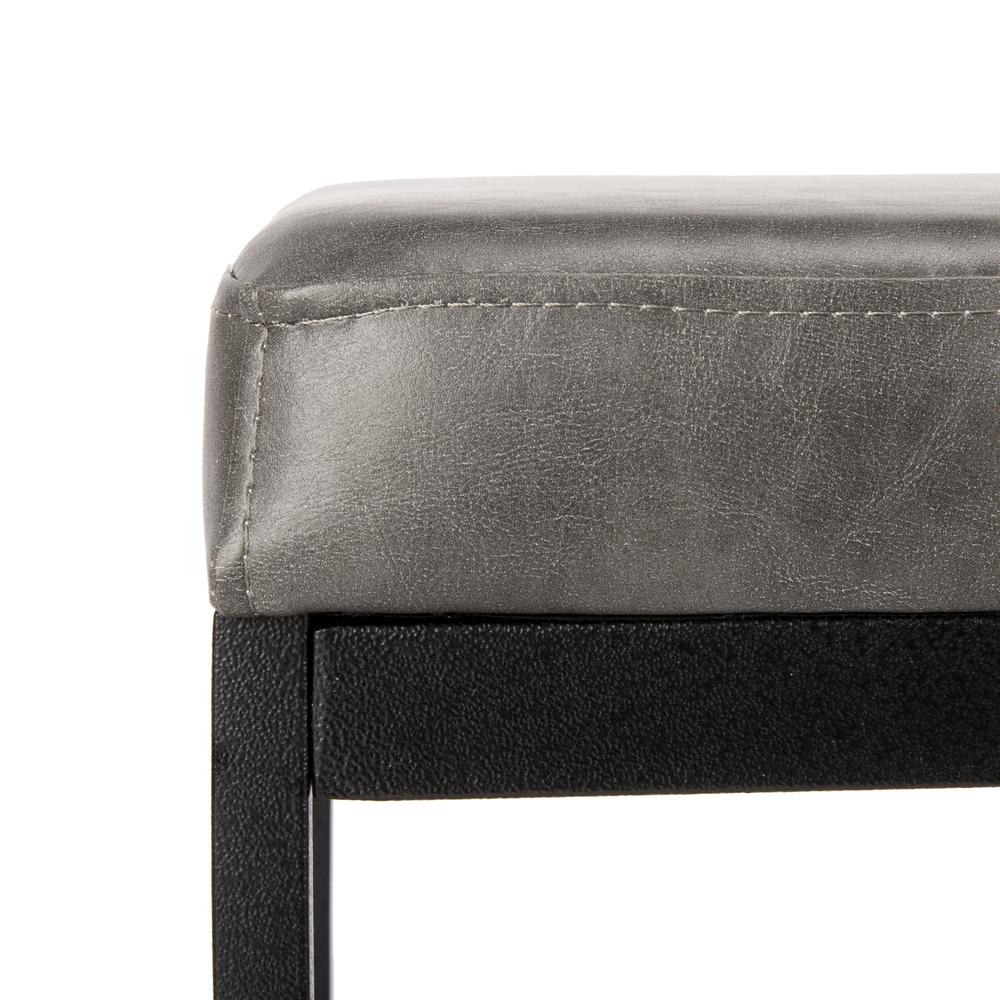 Chase Faux Leather Bench, Grey. Picture 2