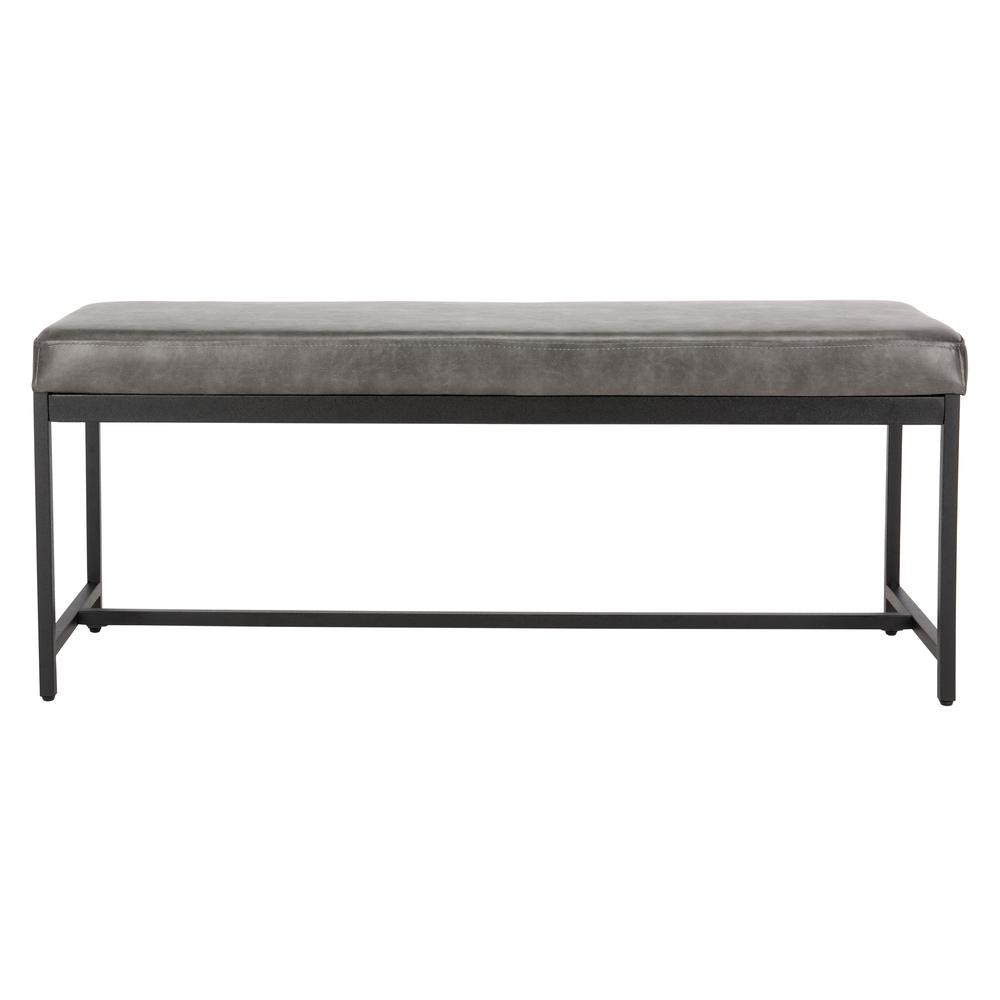 Chase Faux Leather Bench, Grey. Picture 1