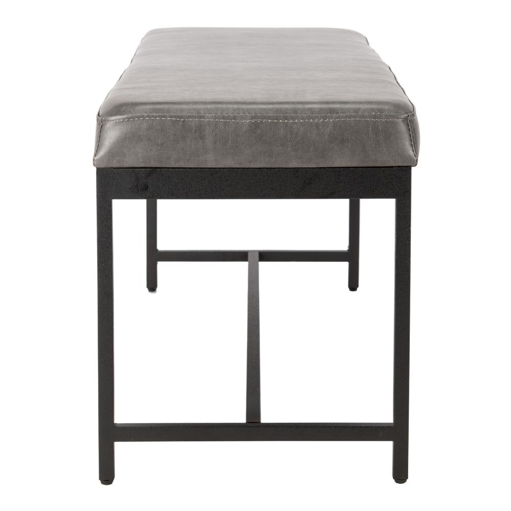 Chase Faux Leather Bench, Grey. Picture 8