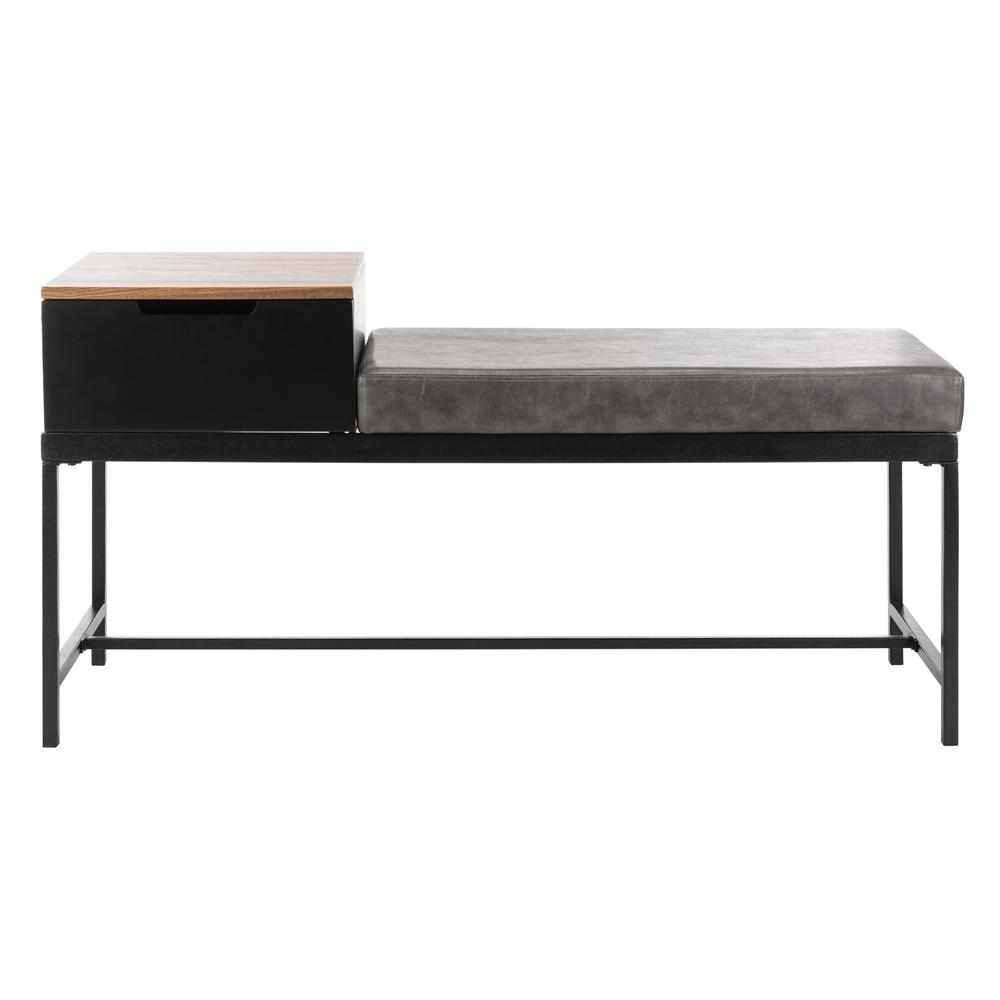 Maruka Bench With Storage, Light Brown/Grey. Picture 1