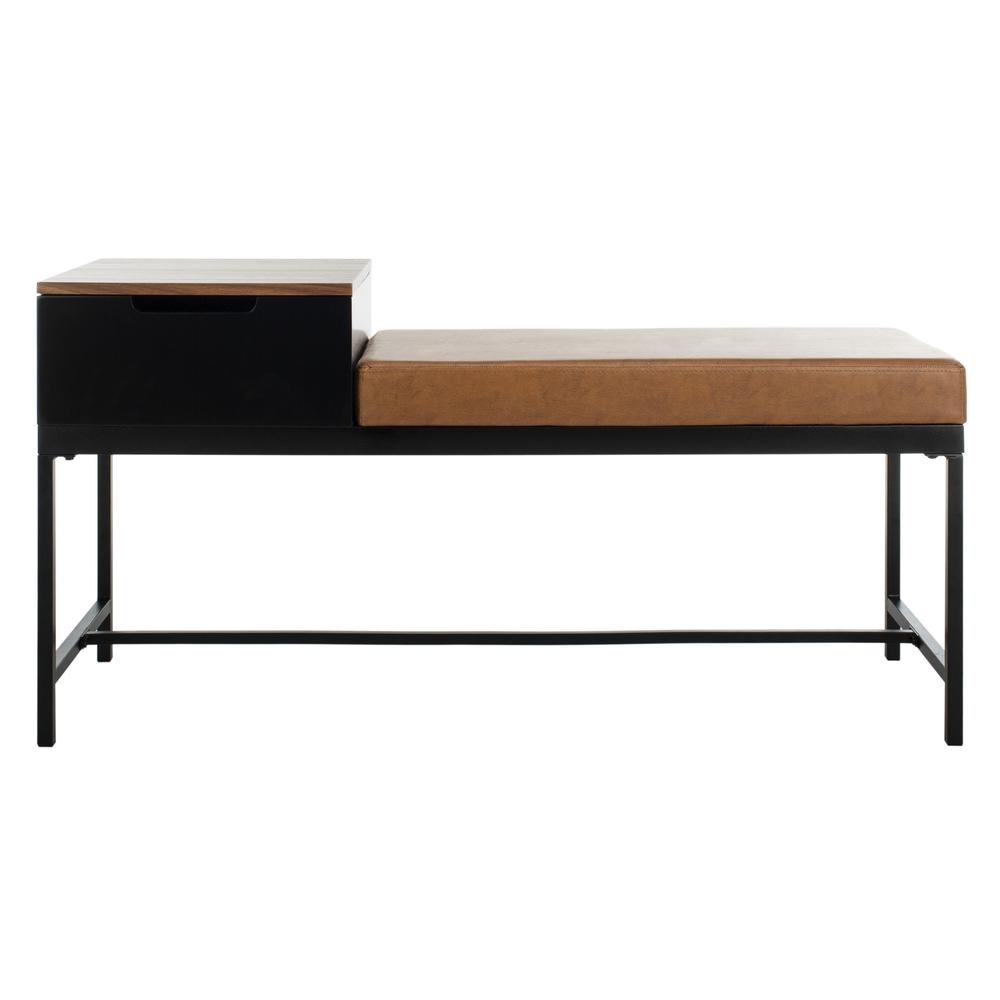 Maruka Bench With Storage, Light Brown. Picture 1