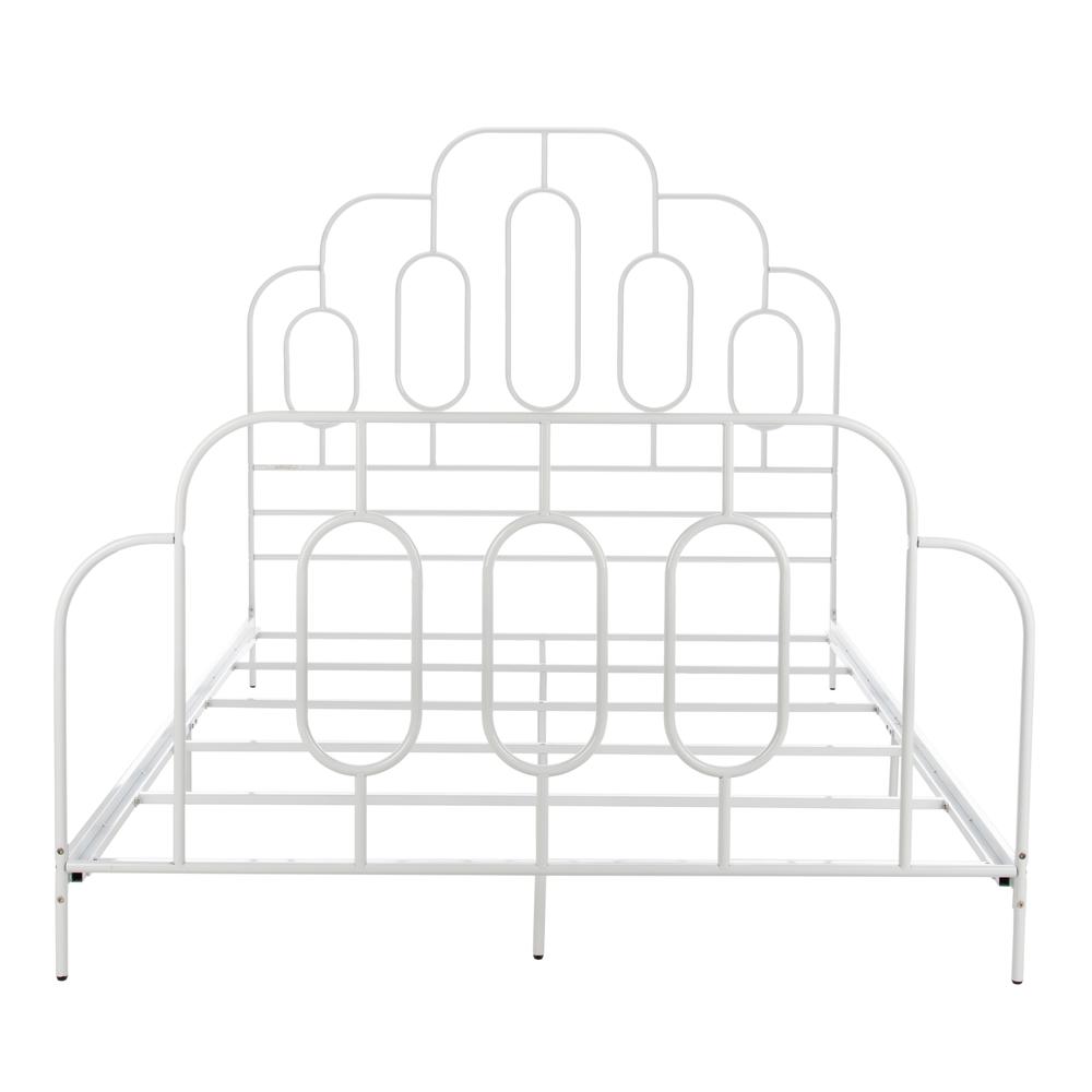 Paloma Metal Retro Bed, Full, White. Picture 1