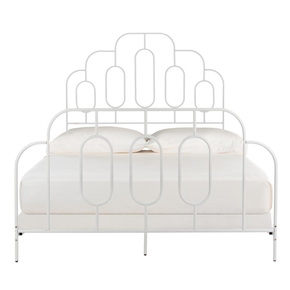 Paloma Metal Retro Bed, Full, White. Picture 3