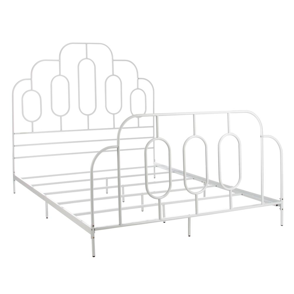 Paloma Metal Retro Bed, Full, White. Picture 6