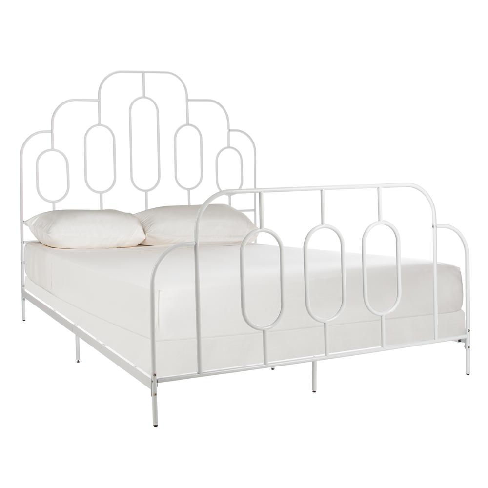 Paloma Metal Retro Bed, Full, White. Picture 7