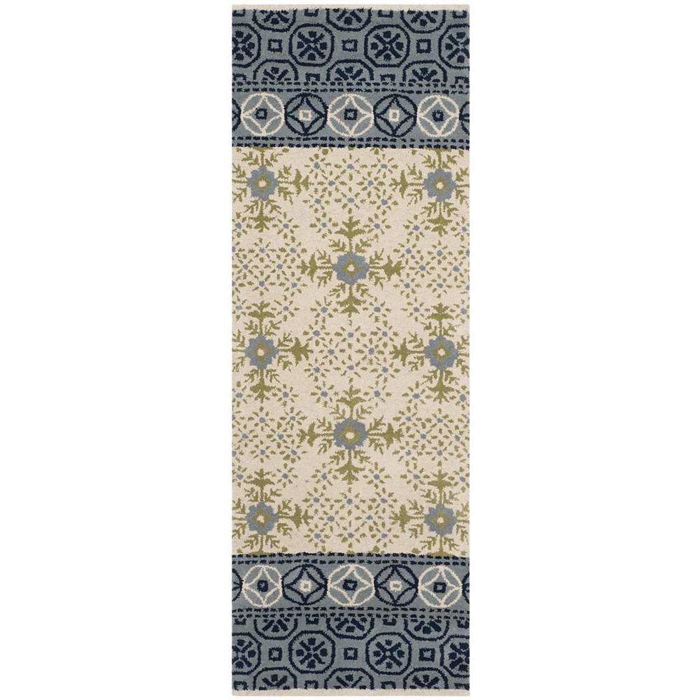 BELLA, IVORY / BLUE, 2'-3" X 7', Area Rug, BEL119A-27. Picture 1