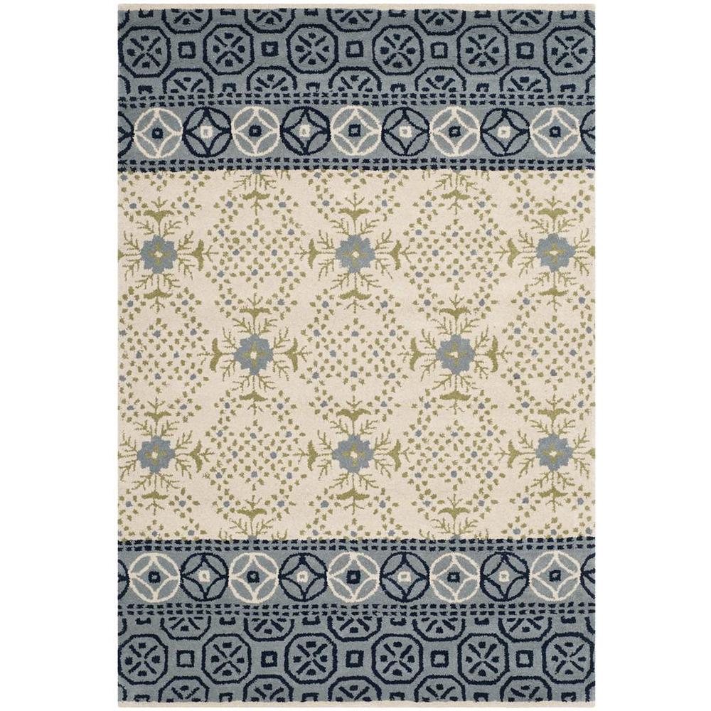 BELLA, IVORY / BLUE, 4' X 6', Area Rug, BEL119A-4. Picture 1