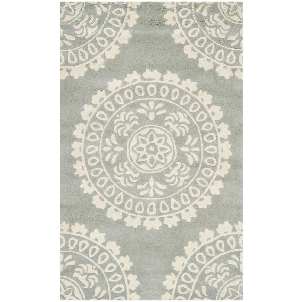 BELLA, GREY / IVORY, 3' X 5', Area Rug, BEL122A-3. Picture 1