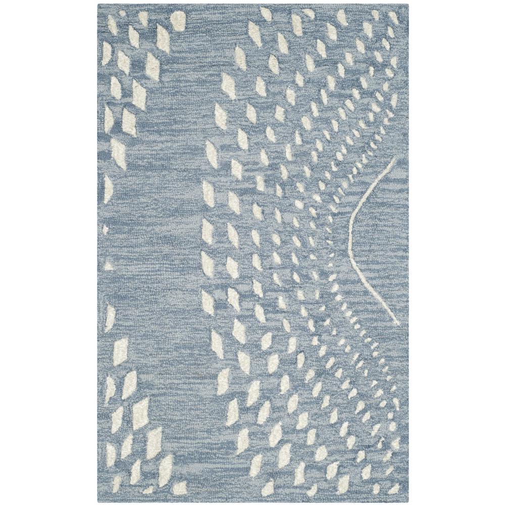 BELLA, BLUE / IVORY, 2'-6" X 4', Area Rug, BEL126A-24. Picture 1