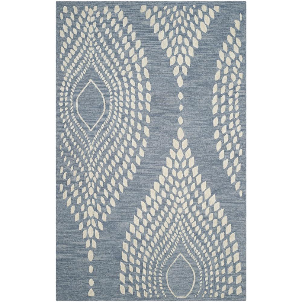 BELLA, BLUE / IVORY, 5' X 8', Area Rug. Picture 1