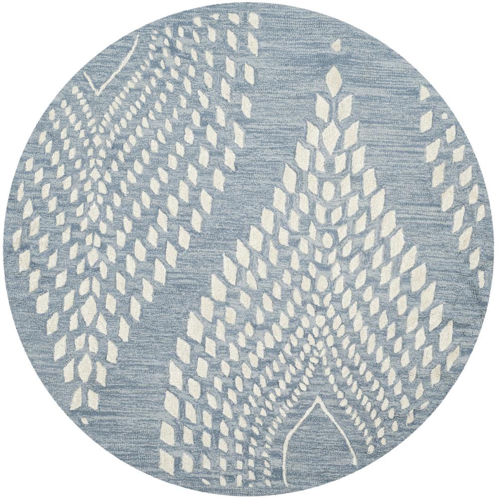 BELLA, BLUE / IVORY, 5' X 5' Round, Area Rug, BEL126A-5R. The main picture.
