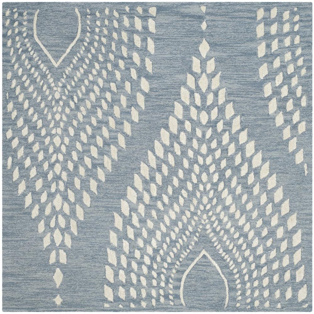 BELLA, BLUE / IVORY, 5' X 5' Square, Area Rug, BEL126A-5SQ. The main picture.
