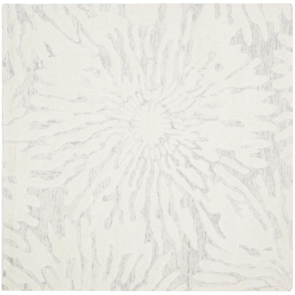 BELLA, SILVER / IVORY, 5' X 5' Square, Area Rug, BEL129A-5SQ. Picture 1