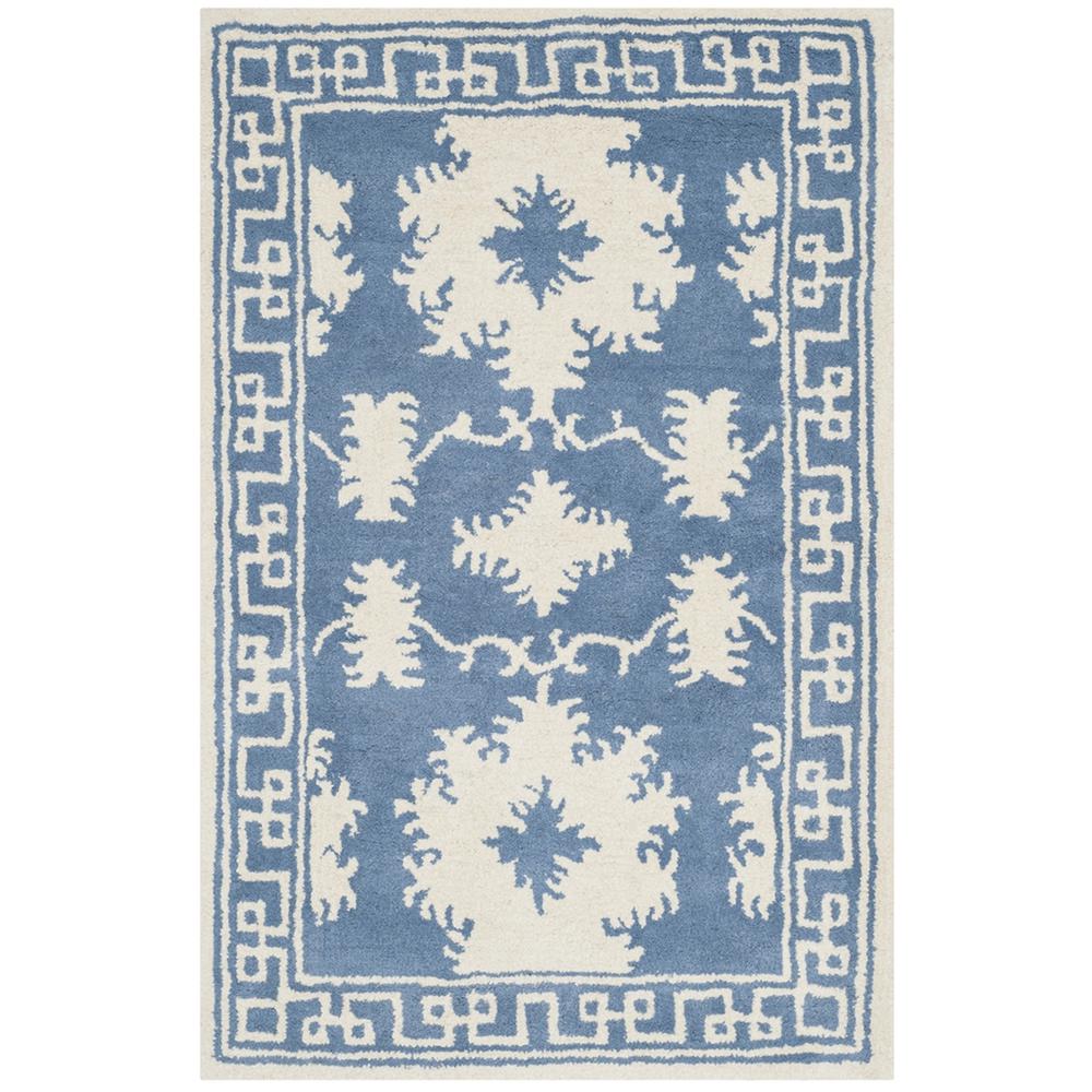 BELLA, BLUE / IVORY, 2'-6" X 4', Area Rug, BEL132A-24. Picture 1
