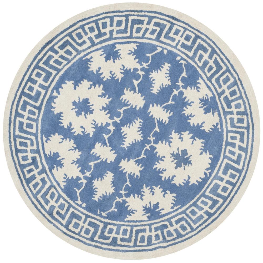 BELLA, BLUE / IVORY, 5' X 5' Round, Area Rug, BEL132A-5R. Picture 1