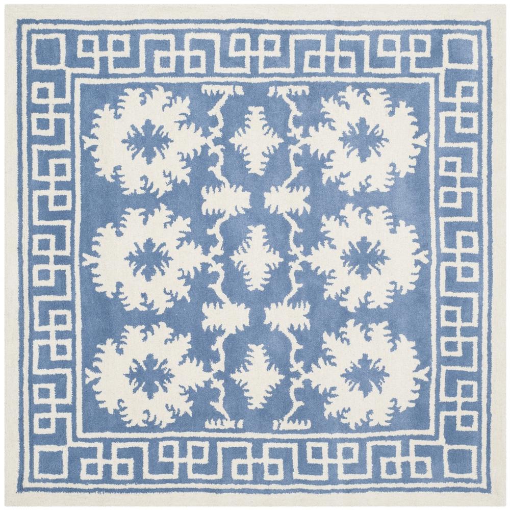 BELLA, BLUE / IVORY, 5' X 5' Square, Area Rug, BEL132A-5SQ. Picture 1