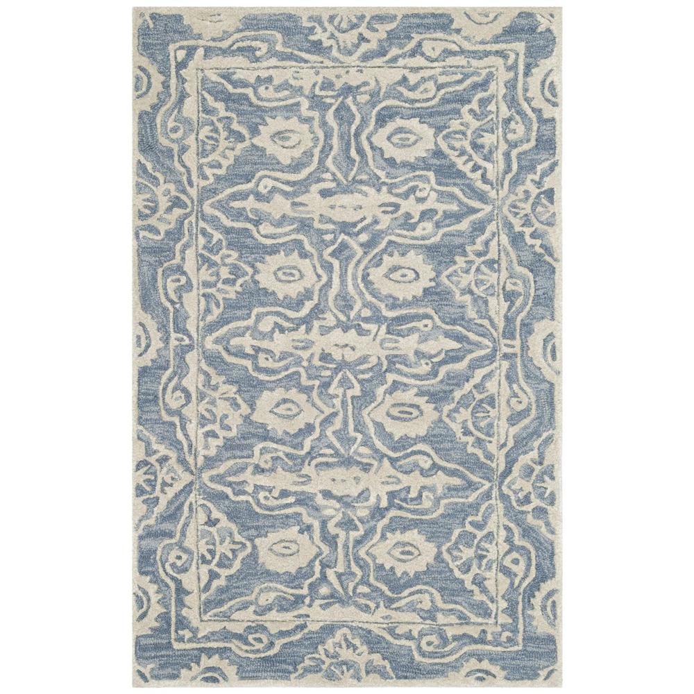 BELLA, BLUE / IVORY, 2'-6" X 4', Area Rug, BEL134A-24. Picture 1