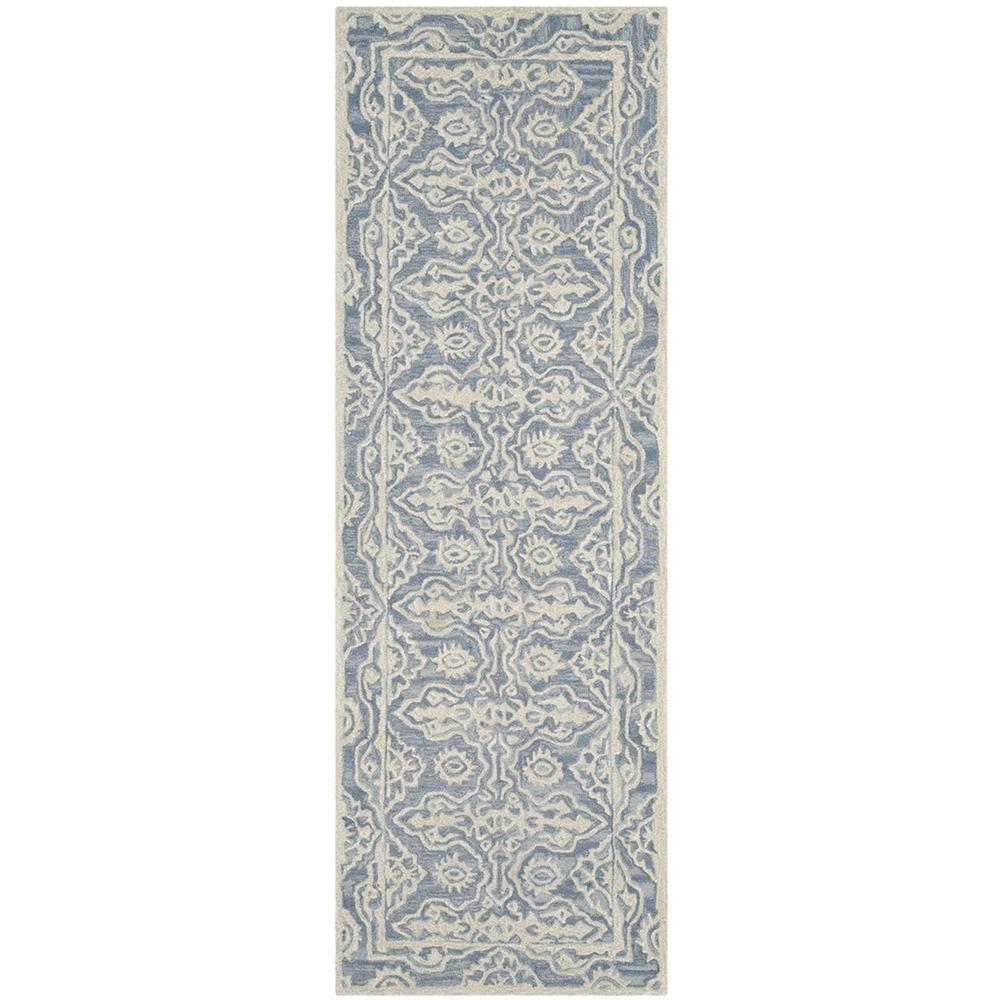 BELLA, BLUE / IVORY, 2'-3" X 7', Area Rug, BEL134A-27. Picture 1