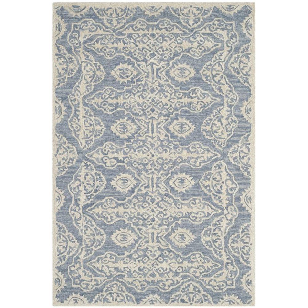 BELLA, BLUE / IVORY, 4' X 6', Area Rug, BEL134A-4. Picture 1