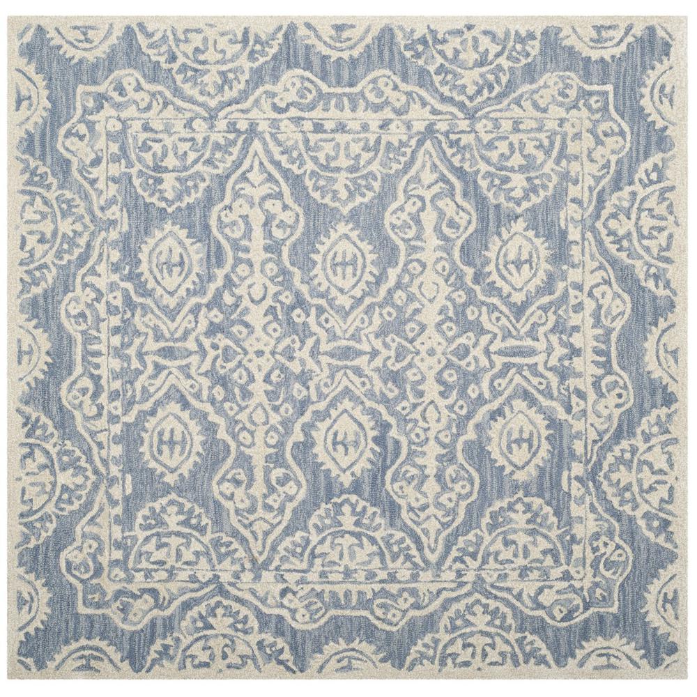 BELLA, BLUE / IVORY, 5' X 5' Square, Area Rug, BEL134A-5SQ. Picture 1