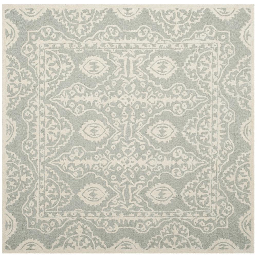BELLA, GREY / IVORY, 5' X 5' Square, Area Rug, BEL134B-5SQ. Picture 1