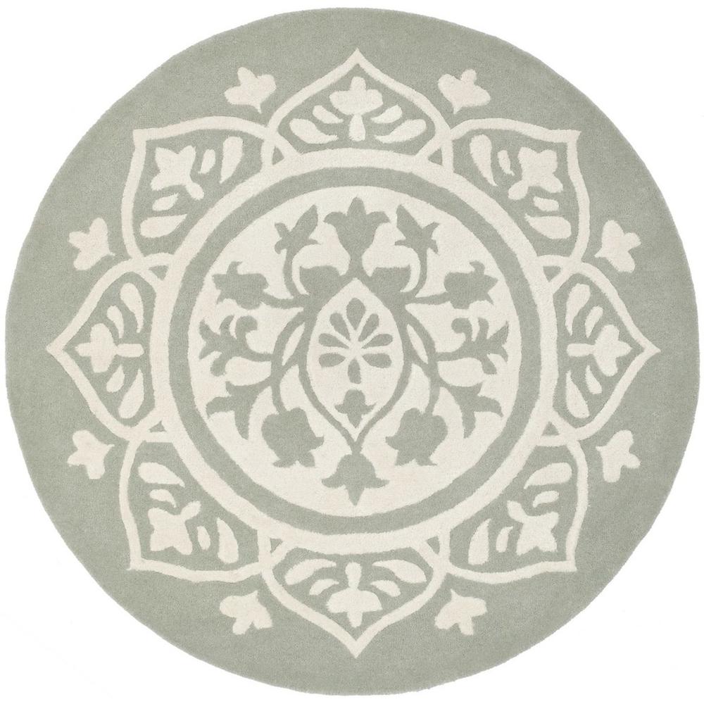 BELLA, GREY / IVORY, 5' X 5' Round, Area Rug, BEL136A-5R. Picture 1