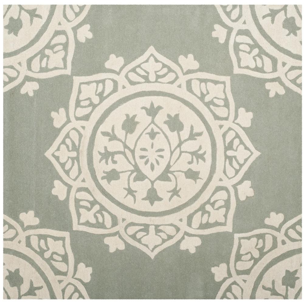 BELLA, GREY / IVORY, 5' X 5' Square, Area Rug, BEL136A-5SQ. Picture 1