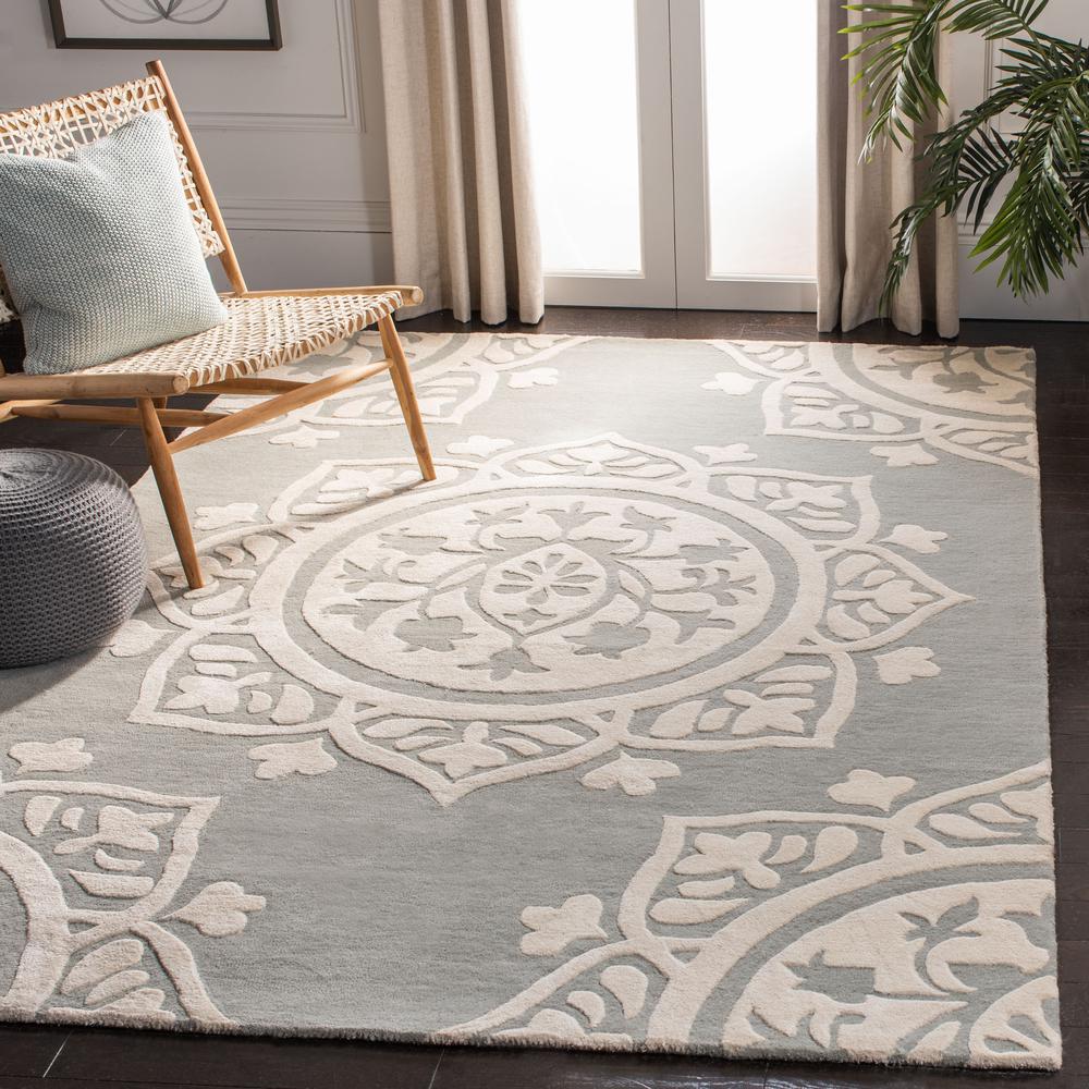BELLA, GREY / IVORY, 6' X 9', Area Rug, BEL136A-6. Picture 5