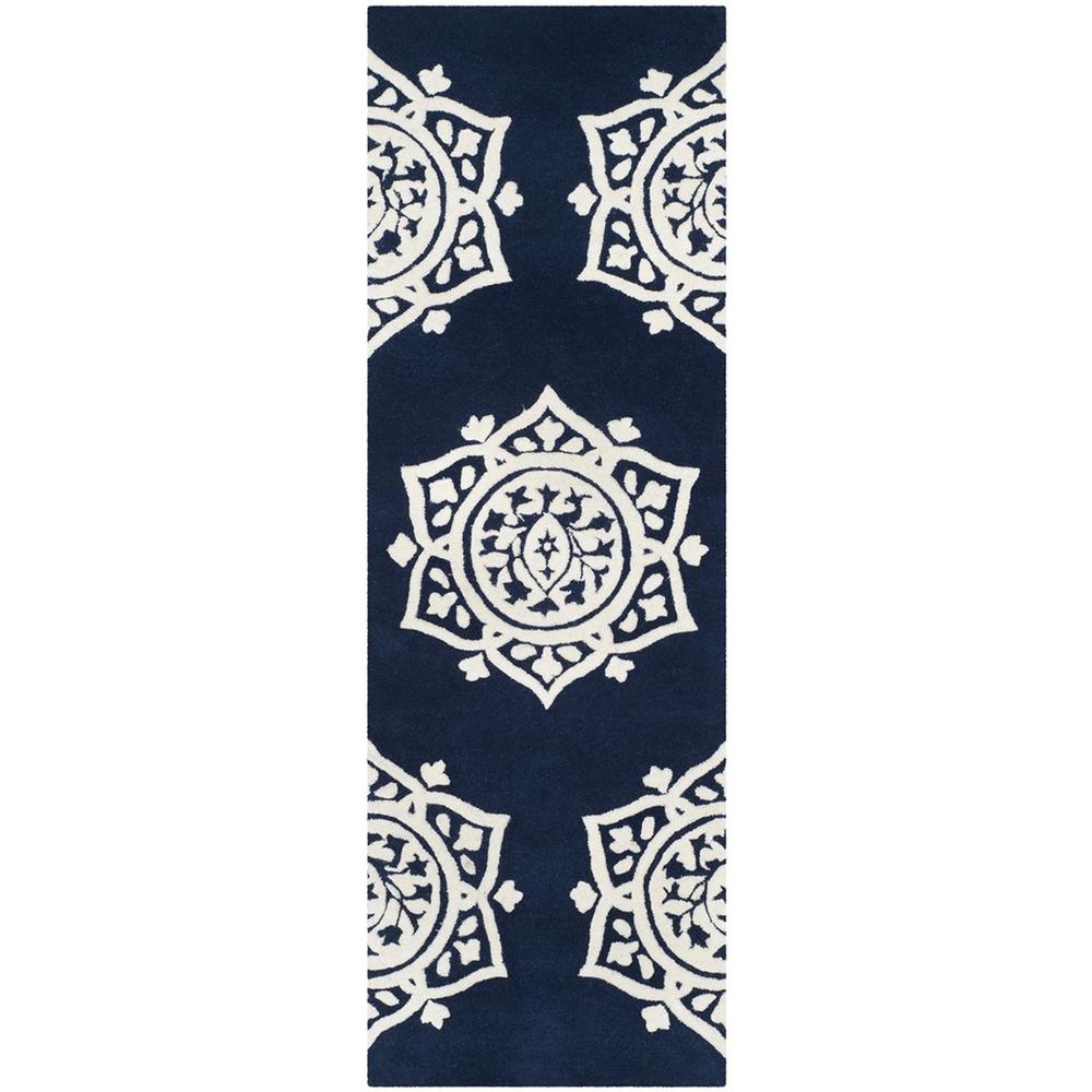 BELLA, NAVY / IVORY, 2'-3" X 7', Area Rug, BEL136B-27. Picture 1