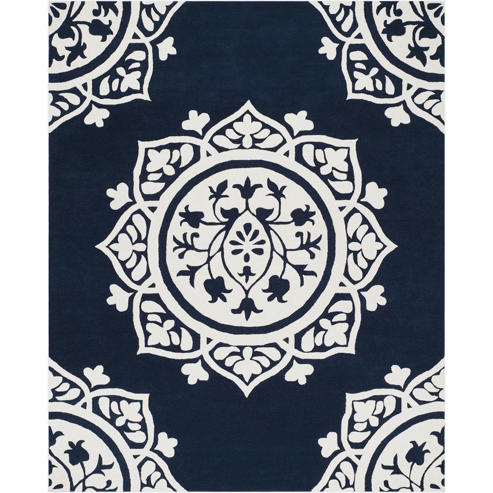 BELLA, NAVY / IVORY, 8' X 10', Area Rug, BEL136B-8. Picture 1