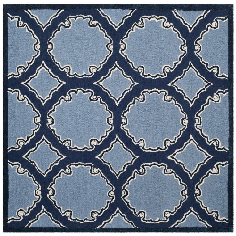BELLA, NAVY / BLUE, 5' X 5' Square, Area Rug. Picture 1
