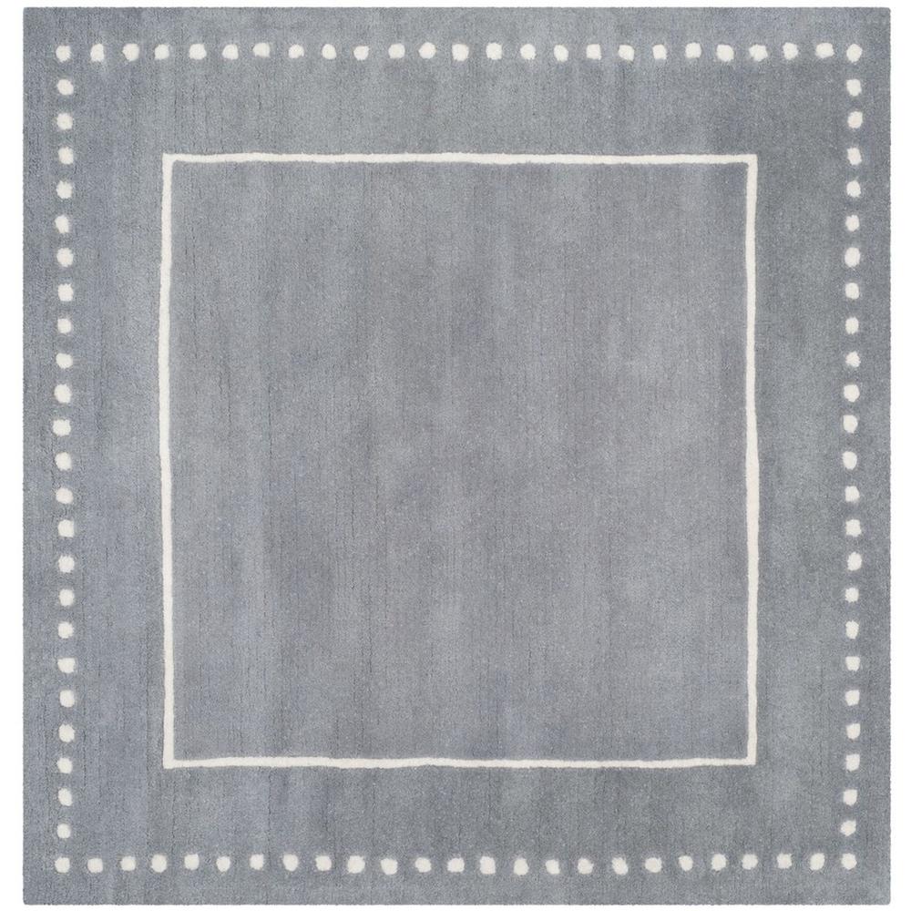 BELLA, SILVER / IVORY, 5' X 5' Square, Area Rug, BEL151D-5SQ. Picture 1