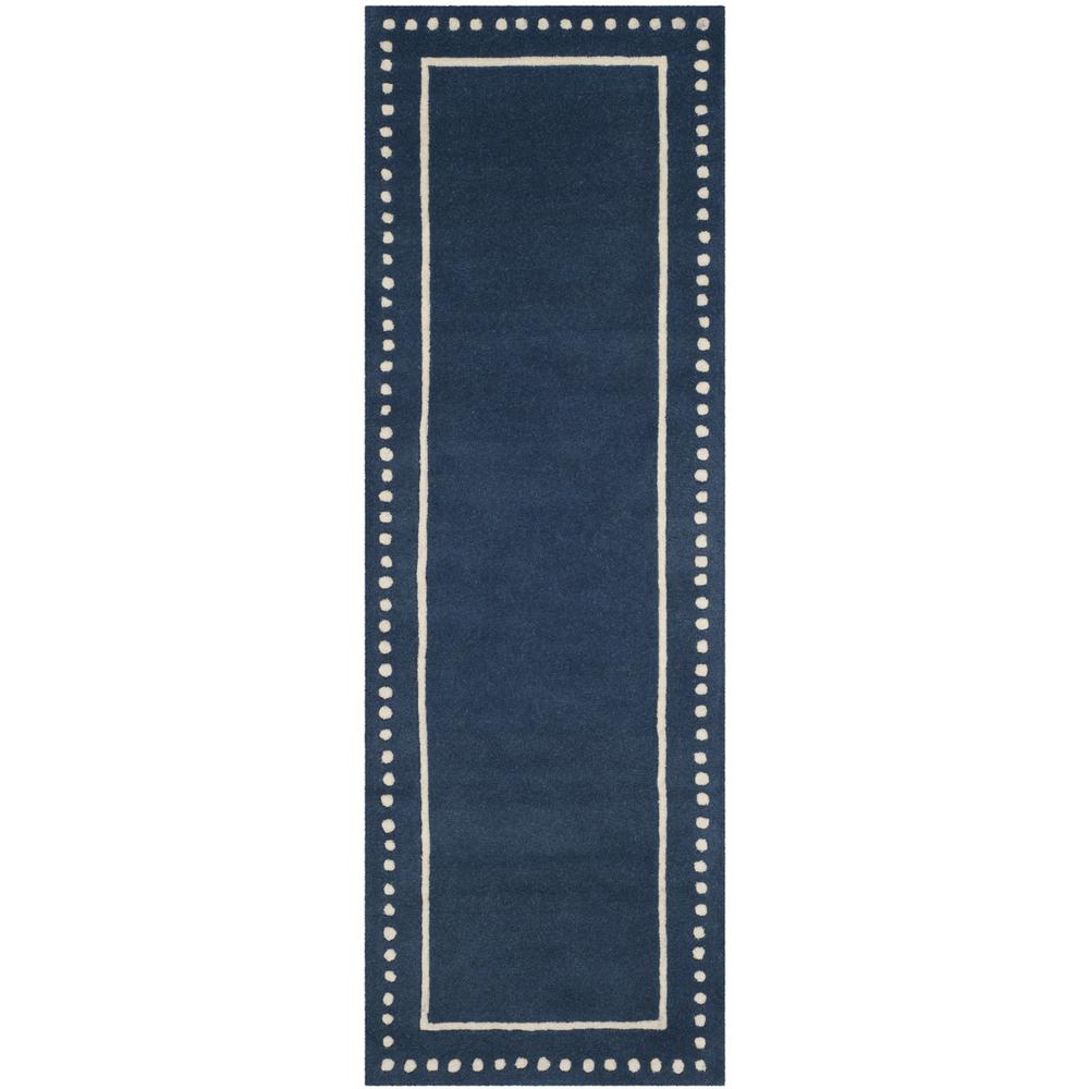 BELLA, NAVY BLUE / IVORY, 2'-3" X 7', Area Rug. Picture 1