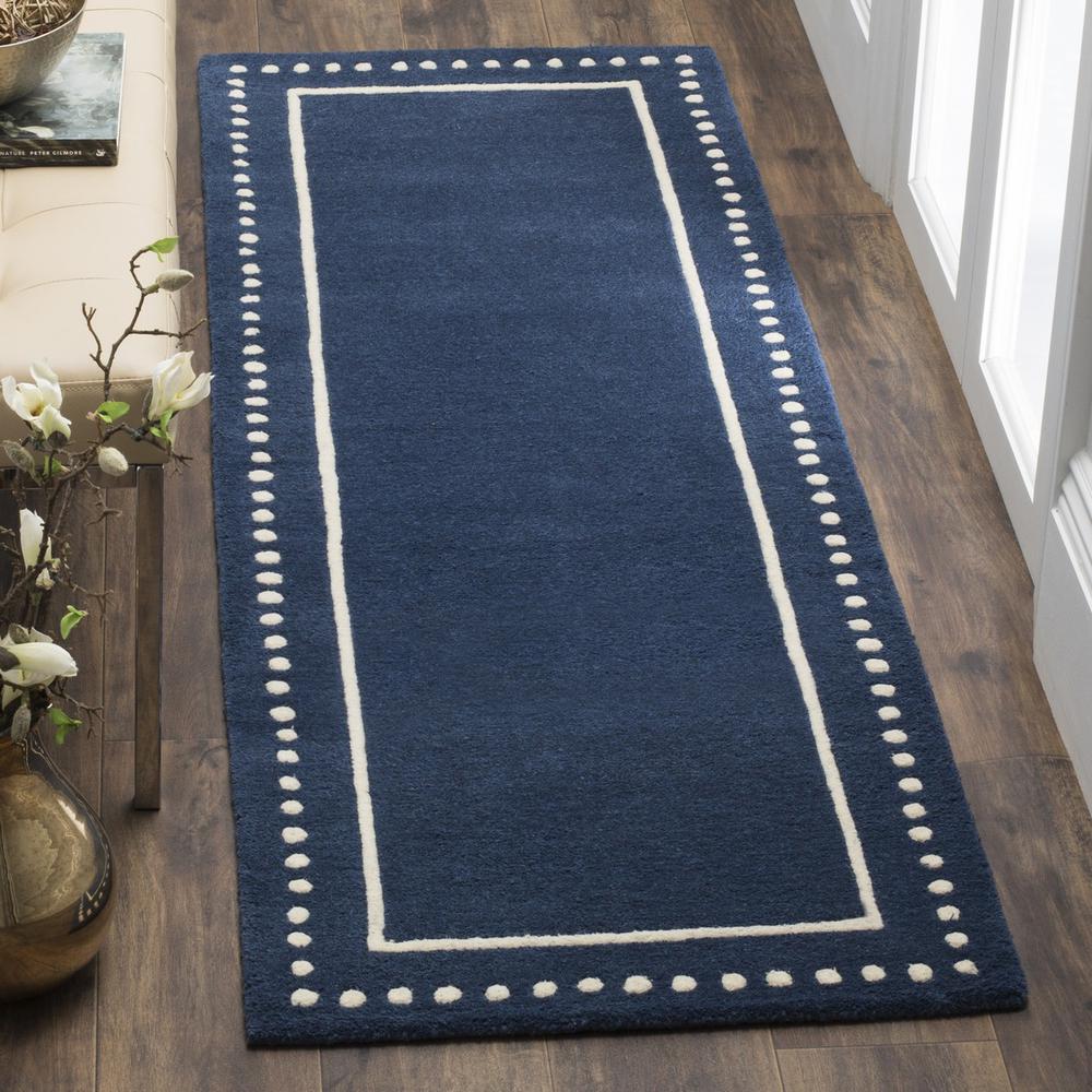 BELLA, NAVY BLUE / IVORY, 2'-6" X 4', Area Rug. The main picture.