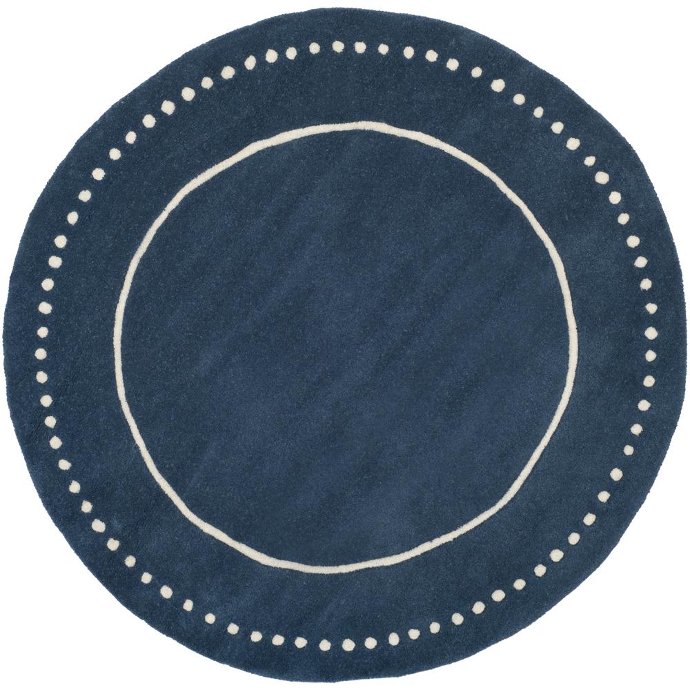 BELLA, NAVY BLUE / IVORY, 5' X 5' Round, Area Rug. Picture 2