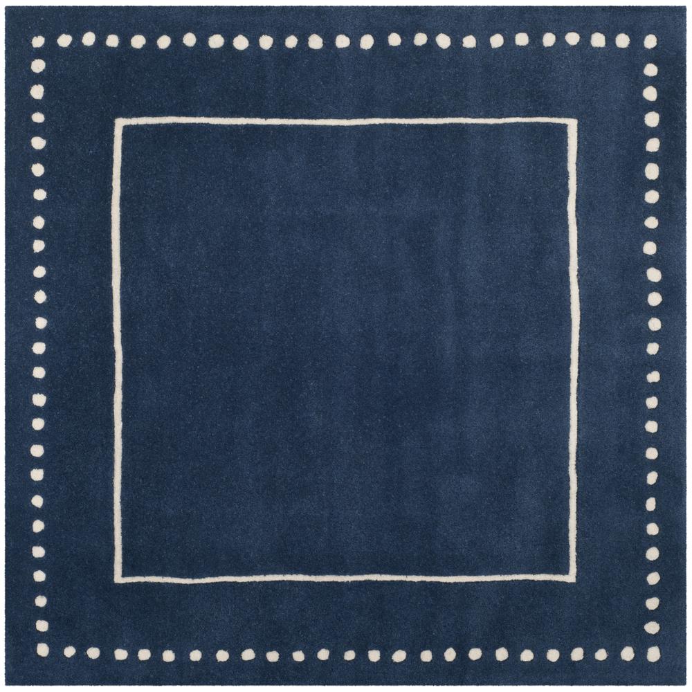 BELLA, NAVY BLUE / IVORY, 5' X 5' Square, Area Rug. The main picture.
