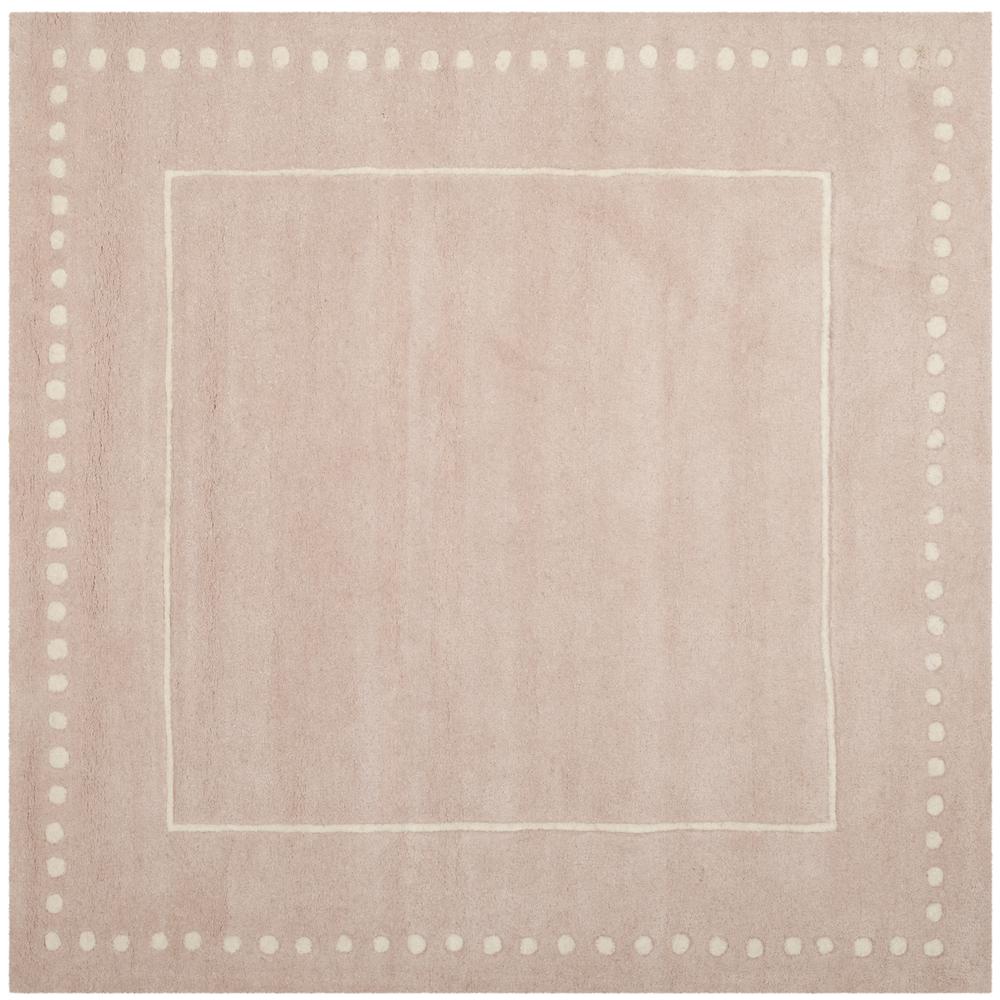 BELLA, LIGHT PINK / IVORY, 5' X 5' Square, Area Rug. The main picture.