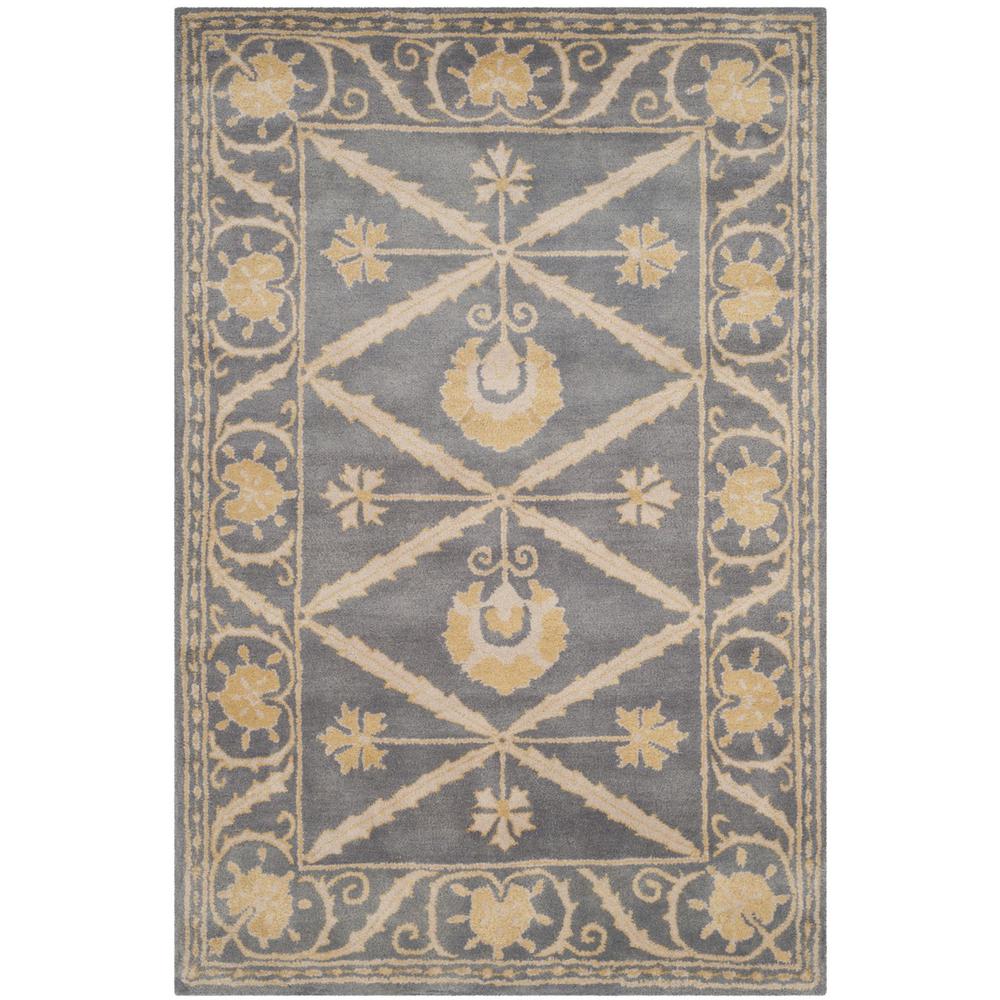 BELLA, BLUE / GOLD, 4' X 6', Area Rug. Picture 1