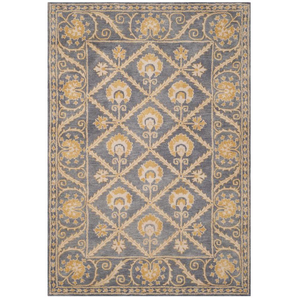 BELLA, BLUE / GOLD, 6' X 9', Area Rug. Picture 1