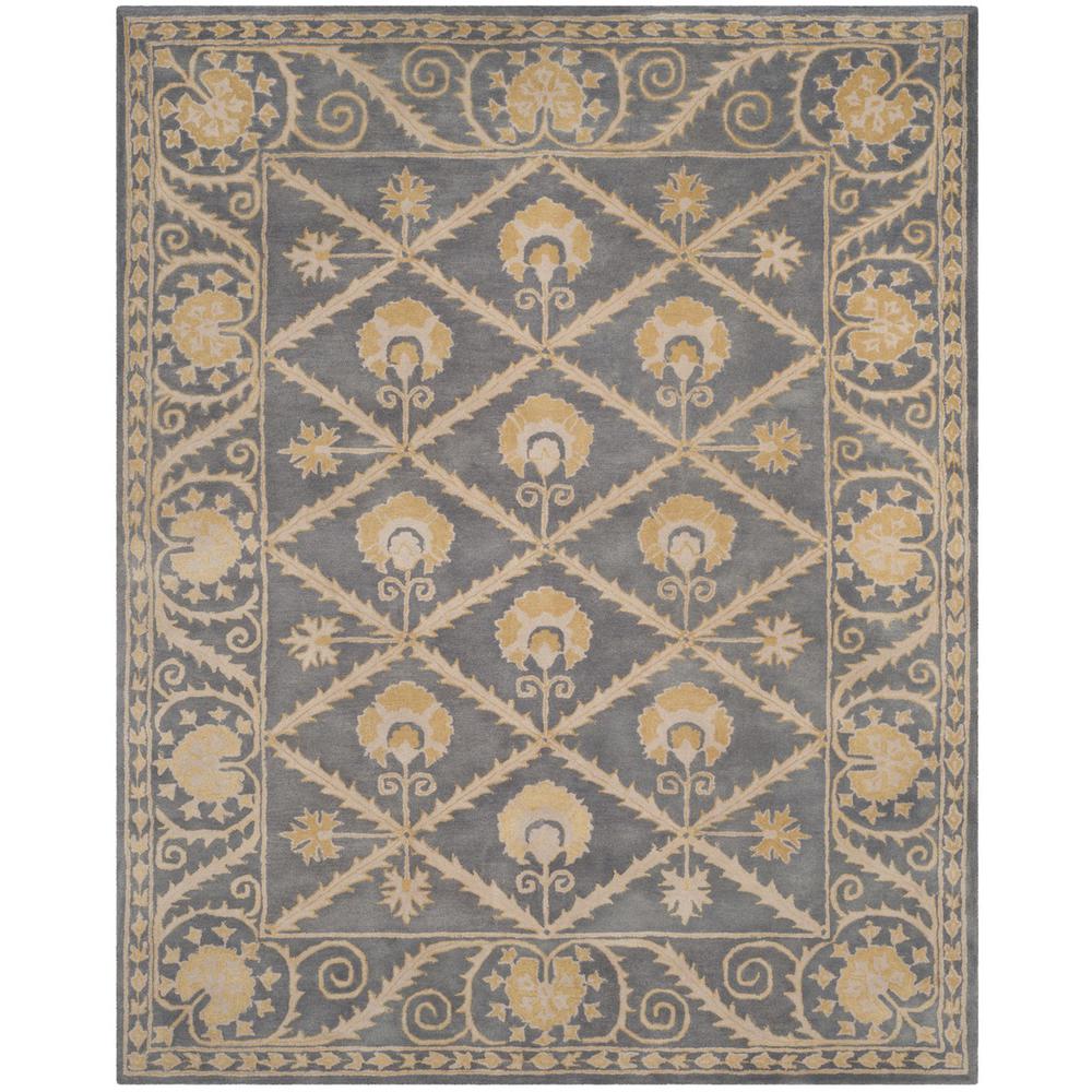 BELLA, BLUE / GOLD, 8' X 10', Area Rug. Picture 1