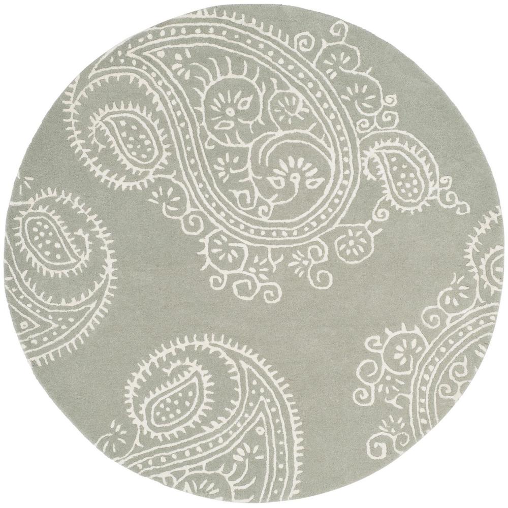 BELLA, GREY / IVORY, 5' X 5' Round, Area Rug, BEL153A-5R. Picture 1
