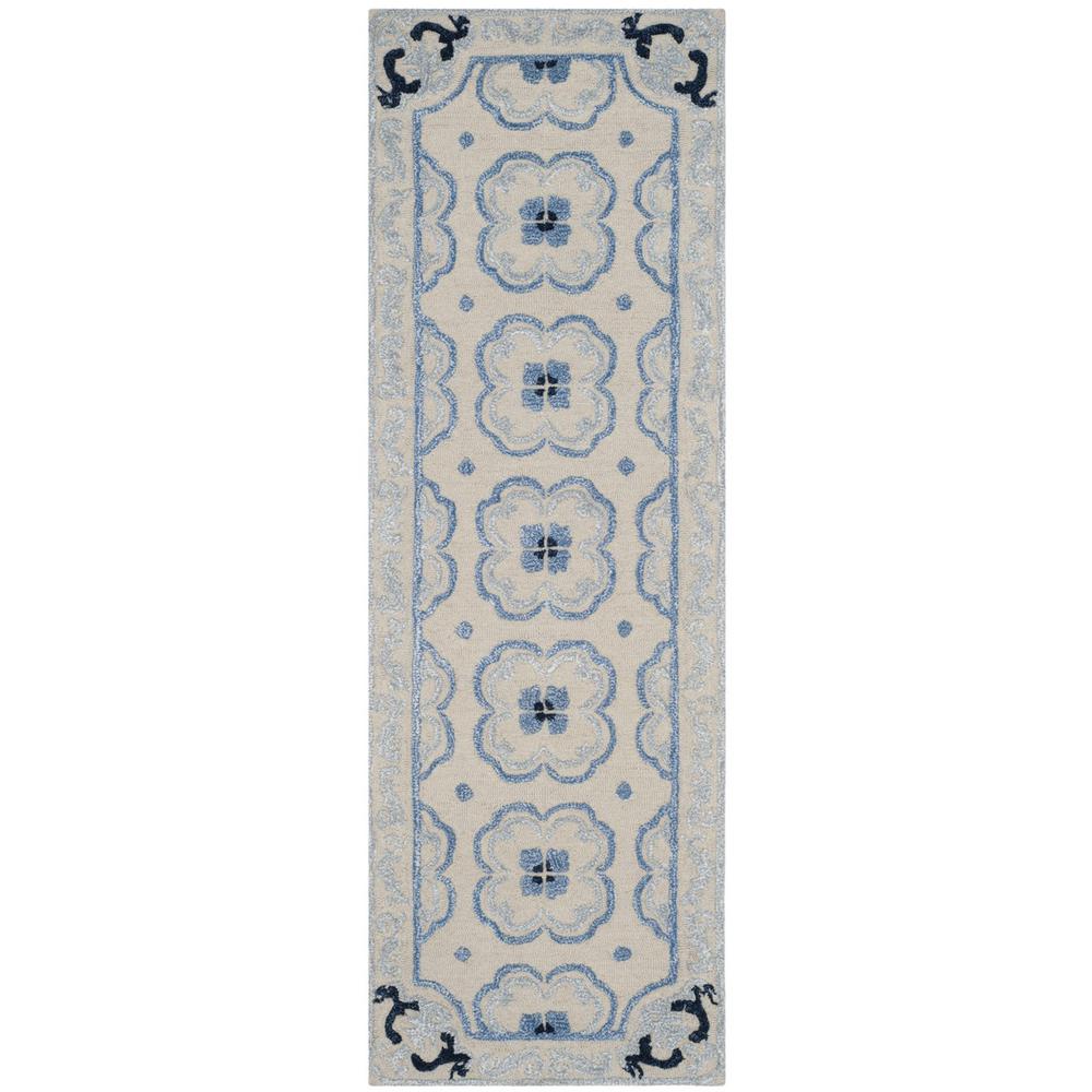 BELLA, IVORY / BLUE, 2'-3" X 7', Area Rug, BEL154A-27. Picture 1