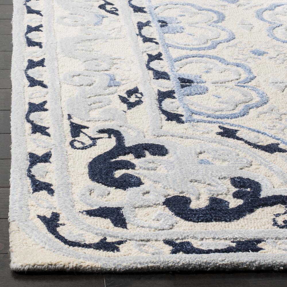 BELLA, IVORY / BLUE, 6' X 9', Area Rug, BEL154A-6. Picture 3