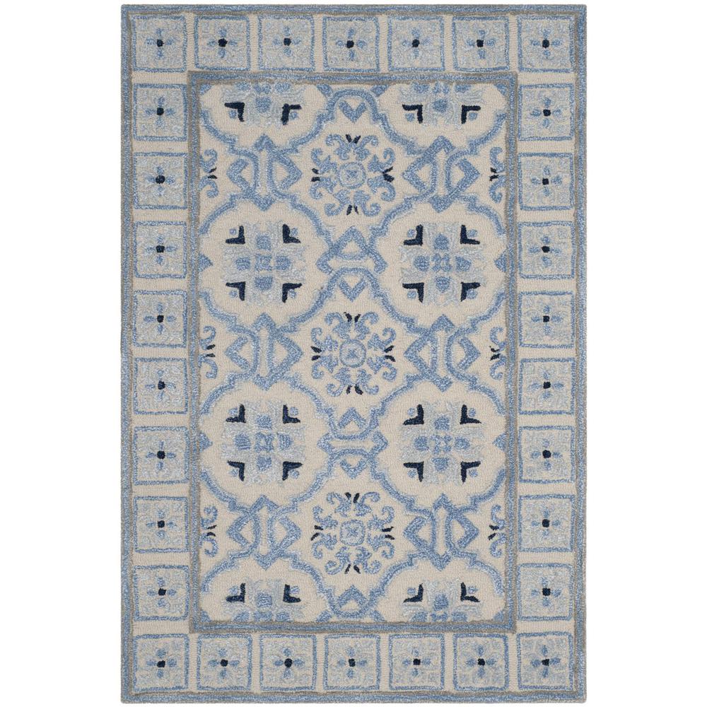 BELLA, IVORY / BLUE, 4' X 6', Area Rug, BEL155A-4. Picture 1