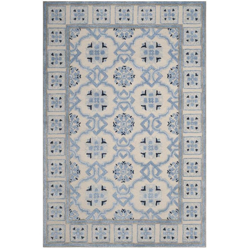 BELLA, IVORY / BLUE, 6' X 9', Area Rug, BEL155A-6. Picture 1